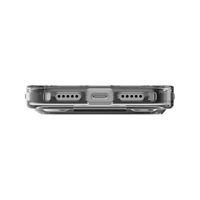 نمای زیر قاب یونیک Heldro Air Vapour Smoke برای آیفون ۱۷ پرو مکس با محل پورت USB-C