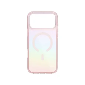 نمای پشت قاب یونیک مدل Iridescia Pink Prism مخصوص آیفون ۱۷ پرو مکس بدون گوشی با برش بزرگ دوربین و حلقه مگ‌سیف